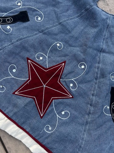 Falda vaquera country occidental hecha a mano árbol de Navidad - Imagen 4 de 7