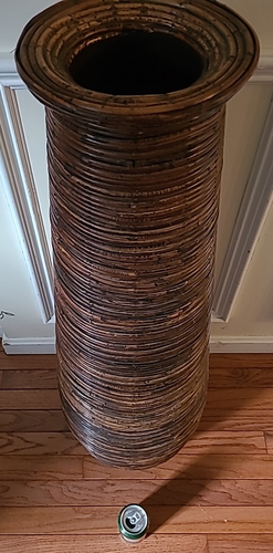 VTG 38" Gabriella Crespi Style Italy Pencil Reed Rattan Floor Bamboo VASE (E7) - Picture 16 of 17