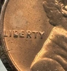 1957-D BU Red Lincoln Wheat Cent Dual Error Filled BIE Die Chips