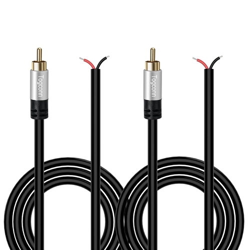 RCA to Bare Wire Speaker Cable (2 Pack 20AWG 6 Feet),Replacement RCA Male Plug J - Picture 12 of 12