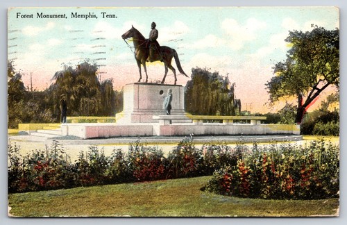 Forrest Confederate Monument Memphis Tennessee TN 1911 Postcard