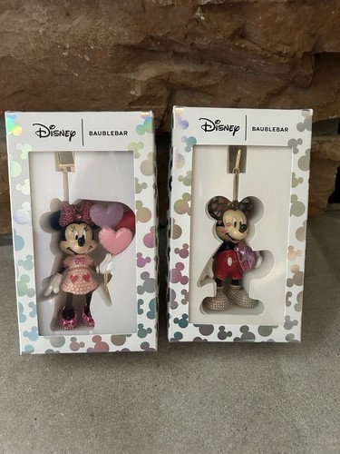 DISNEY BAUBLEBAR MINNIE AND MICKEY MOUSE VALENTINE'S ENAMEL BAG CHARM KEYCHAIN - Picture 4 of 23