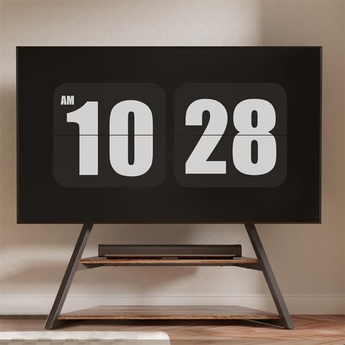 Schwerlast TV Bodenständer mit 2 Holzablagen für 40-100 Zoll TV Eckhalterung - Bild 1 von 19