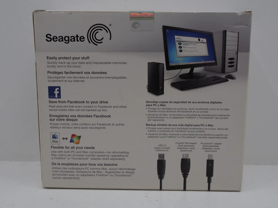 Seagate Backup Plus 3TB Desktop External HDD Drive New Factory Sealed - Image 4 of 4