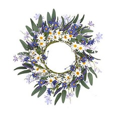 Spring Wreaths for Front Door 20 Inch Summer Wreath with Violet Blue and White