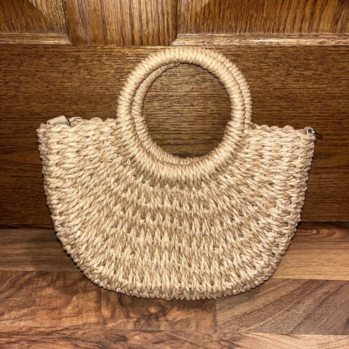 Strohtasche Handtasche Beuteltasche Tasche Küste Strand Minimalistisch Urlaub Vintage Mini - Bild 3 von 7