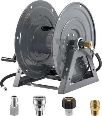 #ad M MINGLE Pressure Washer Hose Reel 300Ft Heavy Duty Hose Reel Manual Crank Pow $288.41