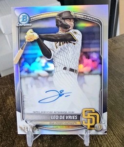 2025 Bowman Leo De Vries Chrome Auto #CPA-LD - Refractor /499 NM See Pics