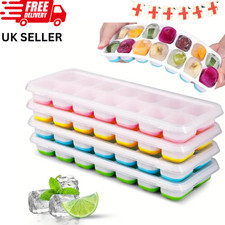 Silicone Ice Cube Trays with Non-Spill Lids, Easy to Remove Ice Cube 1/2/4pcs