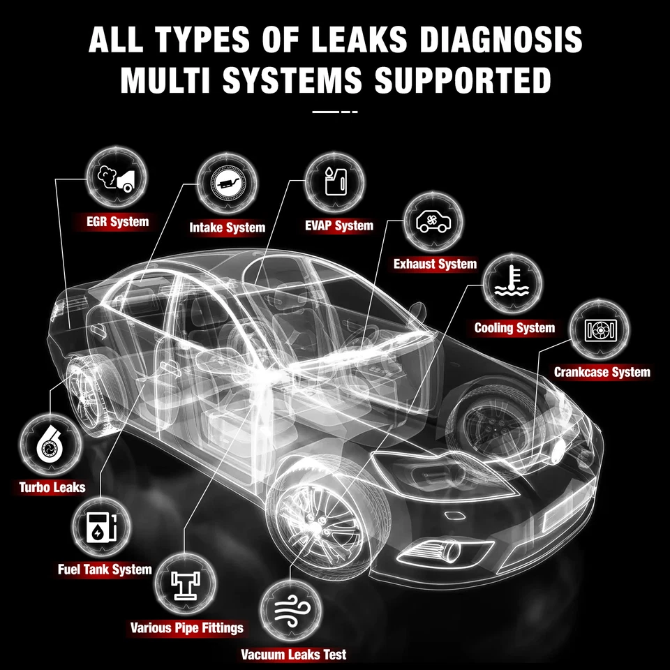 Detector de fugas de humo EVAP tubo de fumar automotriz analizador de fugas de gas vacío Foto 2 de 4