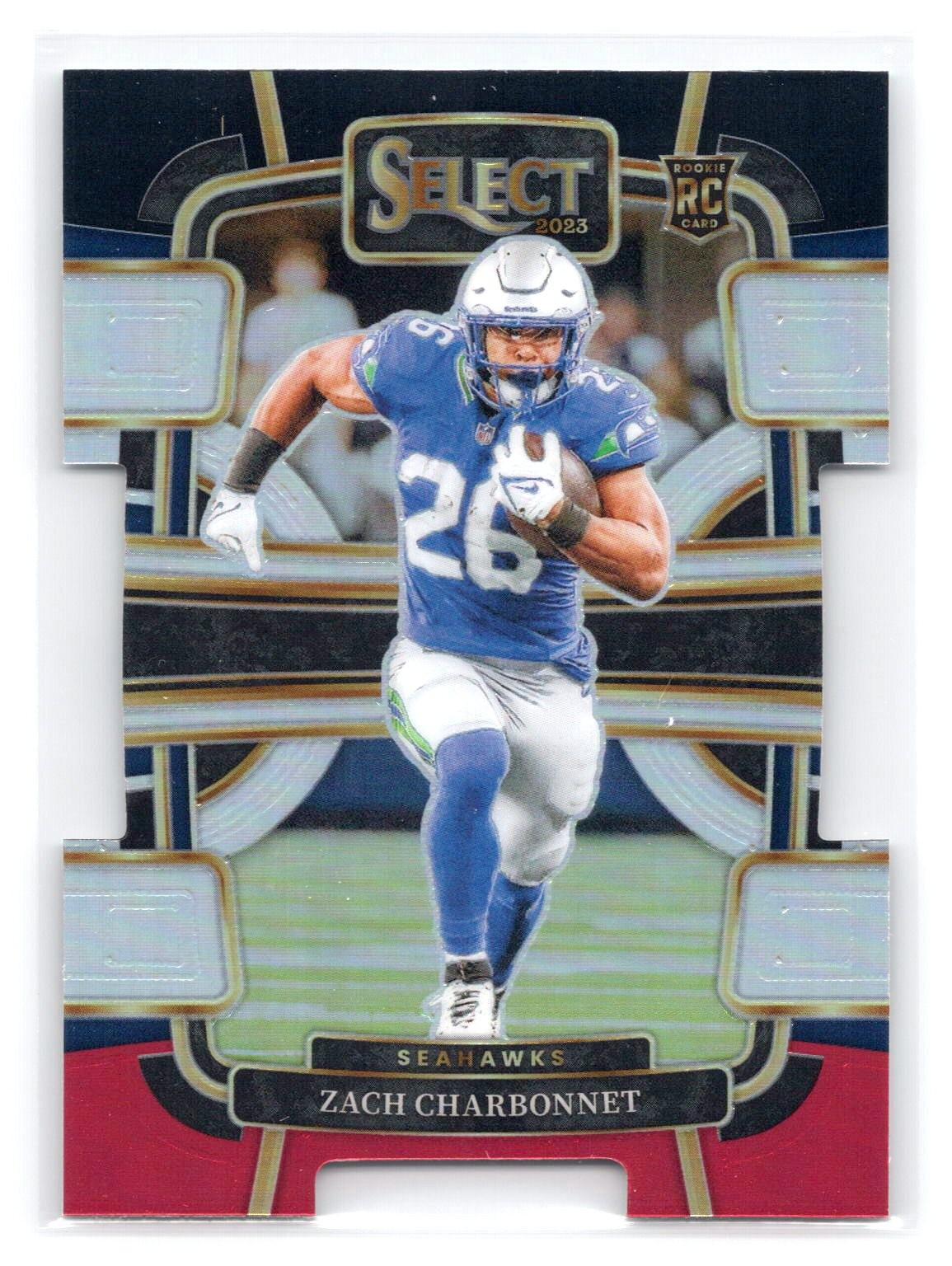 2023 Panini Select #86 Zach Charbonnet Black and Red Prizms Die Cuts