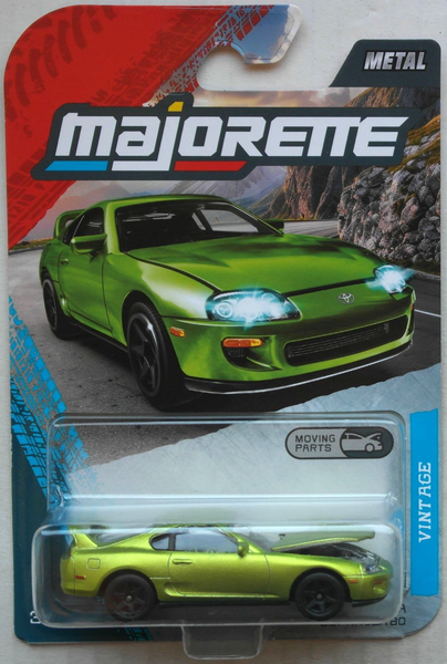 Majorette Vintage Premium Cars Toyota Supra JZA80 SatingelbgrüN Neu/Ovp Auto Car-image