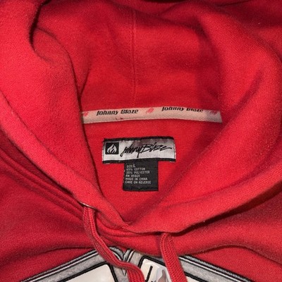 400 Johnny Blaze フード付きスウェット Johnny Blaze RARE Wu Wear Dice 21 Vegas Red Hoodie Sz L Y2K Heavy