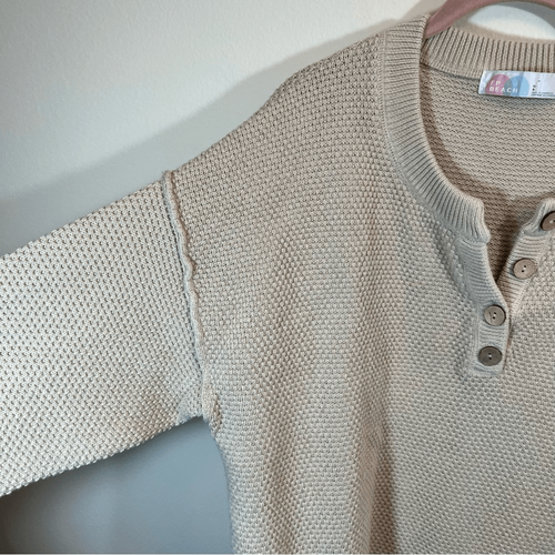 Free People FP Beach Hailee Sweater Top Au Lait Cream Large - Picture 6 of 13
