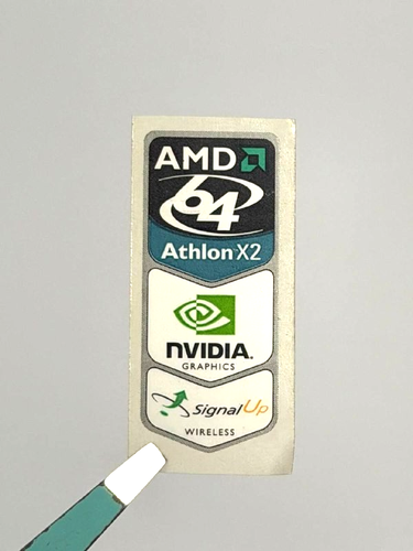 1x AMD 64 Athlon X2 Nvidia Laptop/PC Sticker Label Logo Decal Badge 18mm x 43mm - Picture 2 of 2