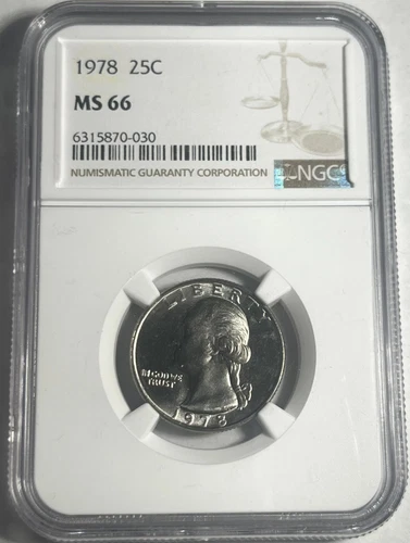 1978 WASHINGTON QUARTER GRADED NGC MS66
