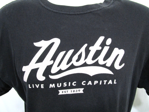 Austin Live Music Capitol Est. 1839 Black T Shirt Men Sz XL - Picture 3 of 6