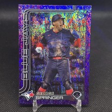 2025 Topps Series 1 Baseball George Springer Purple Foil /250 Toronto Bluejays