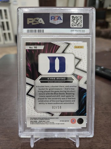 2023 Panini Prizm Draft Picks Kyrie Irving Fearless Gold 02/10 PSA 10 Gem Mint - Picture 2 of 2