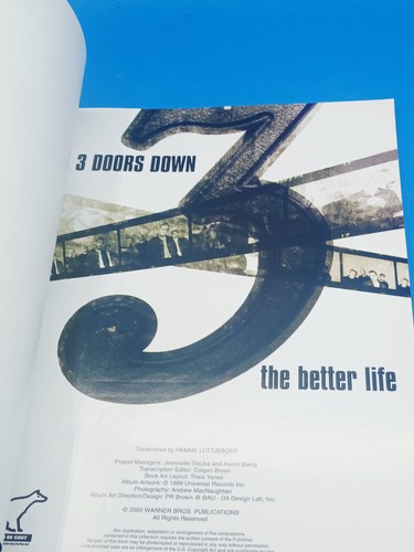 2000 Better Life 3 Doors Down Guitar Sheet Music Lyrics Book 11 Song Kryptonite - Picture 11 of 11