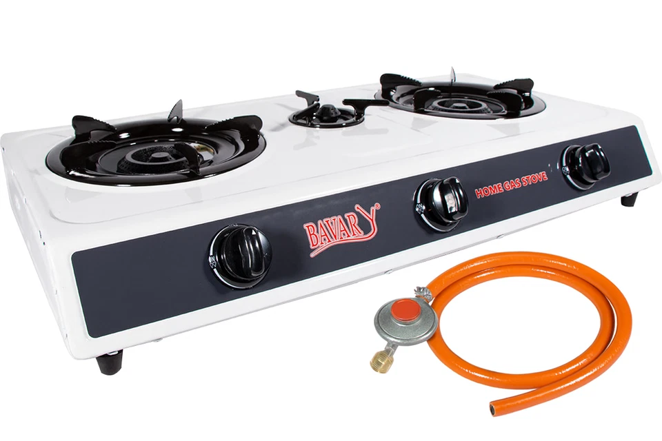 NERUMA Gaskocher 2-flammig Gasherd Campingkocher Outdoor Küche Mobiles Kochfeld STARK