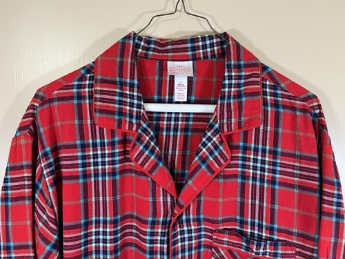 Wondershop Sleepwear Red Flannel Pajama Shirt Men's Large 100% Cotton - Picture 3 of 13