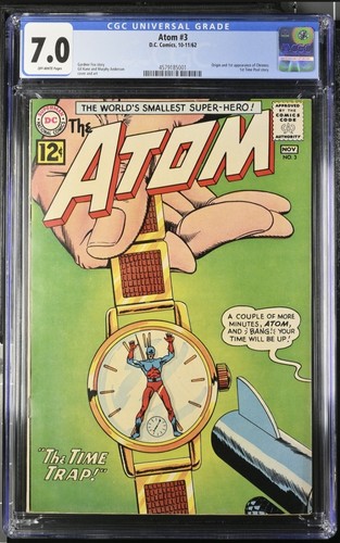 Atom #3 CGC 7.0 DC Comics 1962 Origin & 1st App Chronos & 1st Time Pool Story