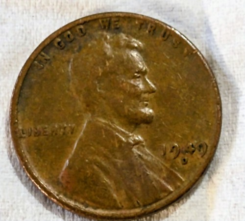 1949 D Lincoln Wheat Penny, Double Punched 4 - Picture 1 of 6