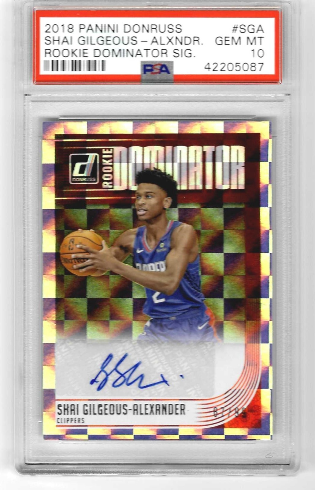 SHAI GILGEOUS-ALEXANDER 2018 DONRUSS (ROOKIE DOMINATOR - AUTO) /99 PSA 10