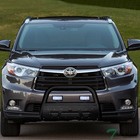 Topline For 2014-2019 Highlander Matte Blk Studded Mesh Bull Guard+36W LED Bars
