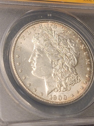 Dólar de plata Morgan 1900 S ANACS MS 62! Mejor fecha/fecha semi clave Morgan - Imagen 7 de 13