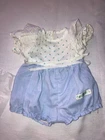 Vintage Cabbage Patch Kids/Doll Clothes Blue Rosebud  Preemie Outfit (620)