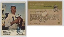 1961 Fleer Don Meredith #41 Rookie RC