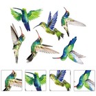 6pcs Hummingbirds Design Sticker Bedroom Living Room Window Decoration Stickers