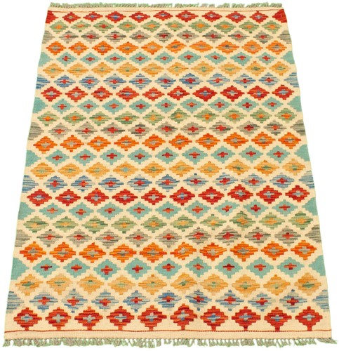 Vintage Hand Woven Kilim Rug 3'4" x 5'0" Traditional Wool Carpet - Picture 2 of 9