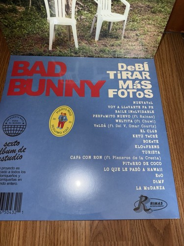 BAD BUNNY - DTMF - DEBI TIRAR MAD FOTOS 2 LIMITED EDITION BLUE VINYL NEW SEALED - Picture 3 of 3
