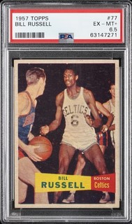 1957 TOPPS #77 BILL RUSSELL ROOKIE RC PSA 6.5