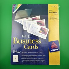Avery White Matte Clean Edge Business Cards Inkjet 10 Sheets NEW Sealed 8379