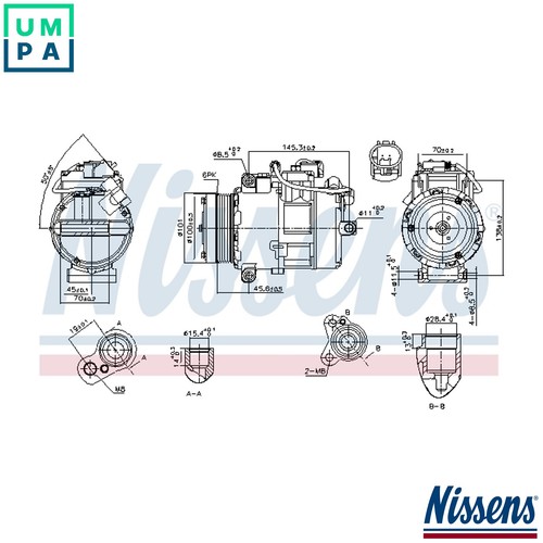 COMPRESSOR AIR CONDITIONING 890012 FOR BMW 3/E90/E91/E92/Convertible M57D30 3.0L - Picture 1 of 9