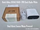 Bush Abbey DS962 DAB+ FM Clock Radio White – Dual Alarm Snooze Mains Powered