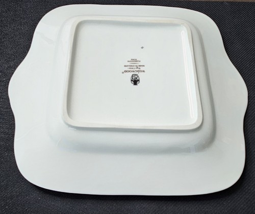 Vintage Wedgewood Cake Serving Plate 11" Square W1956 Florentine Cobalt Blue - Picture 16 of 17