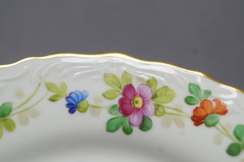 Ahrenfeldt Crown Saxe Hand Painted Dresden Style Peacock Floral & Gold Plate - Picture 8 of 12