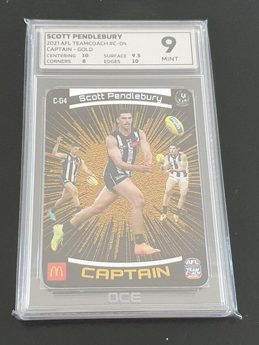 2021 Teamcaoch Scott Pendlebury Gold Captain Card - OCE Graded 9 - Collingwood