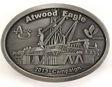 Woodside Atwood Eagle Oil Rig 2013 Campaign Oil Gas Drill Rig Oval Belt Buckle
