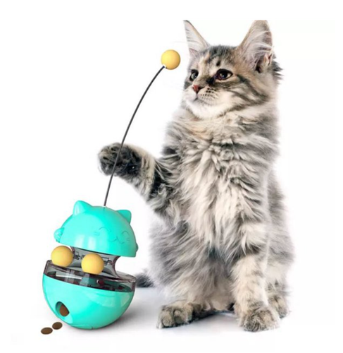 Juguete para Gato Nuevo en Caja Fortuna Gato Vaso Interactivo Golosinas Bola Dispensador Juguete - Turquesa - Imagen 3 de 11
