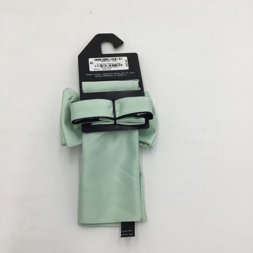 Alfani Herren mintgrün einfarbige Textur Einstecktuch und Fliege-OS - Bild 3 von 4