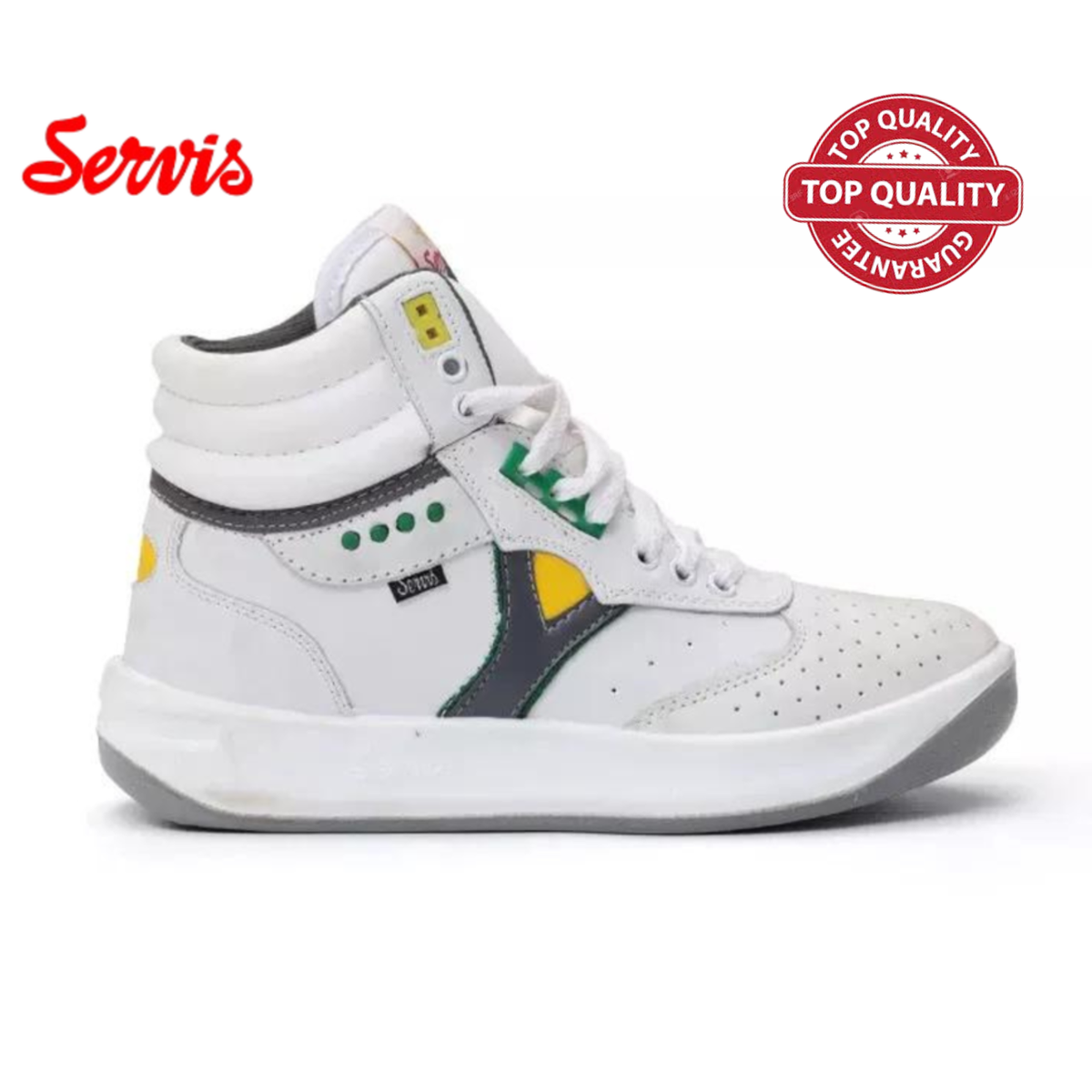 貴重新古品‼ CHEETA チータ ☆DH ☆MADE IN USA Servis Cheetah High Top Trainers White Yellow Green Shoes Afghani