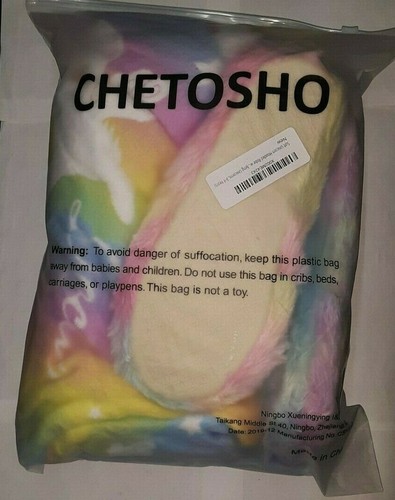 CHETOSHO GIRLS SOFT HOODED RAINBOW UNICORN ROBE W/ SLIPPERS 8-9yrs uns nip - Picture 4 of 5