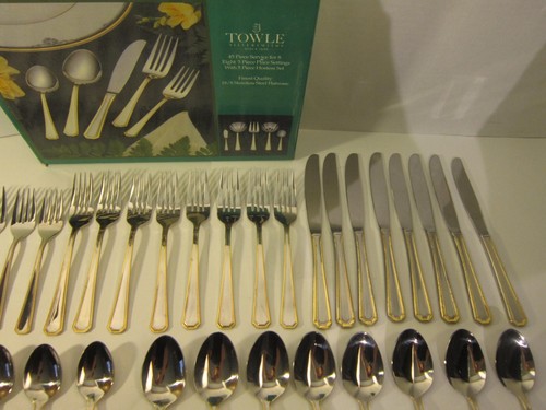 45 Teile Supreme von Towle "Beacon Hill" Edelstahl 18/10 Besteck mit OVP #TC - Bild 3 von 8