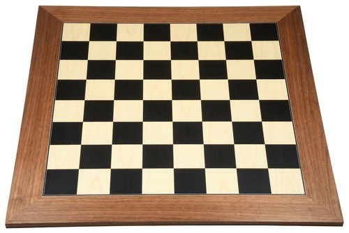 Wooden Deluxe Black Dyed Poplar & Sycamore with Matte Finish Chess Board 24" - Picture 2 of 10